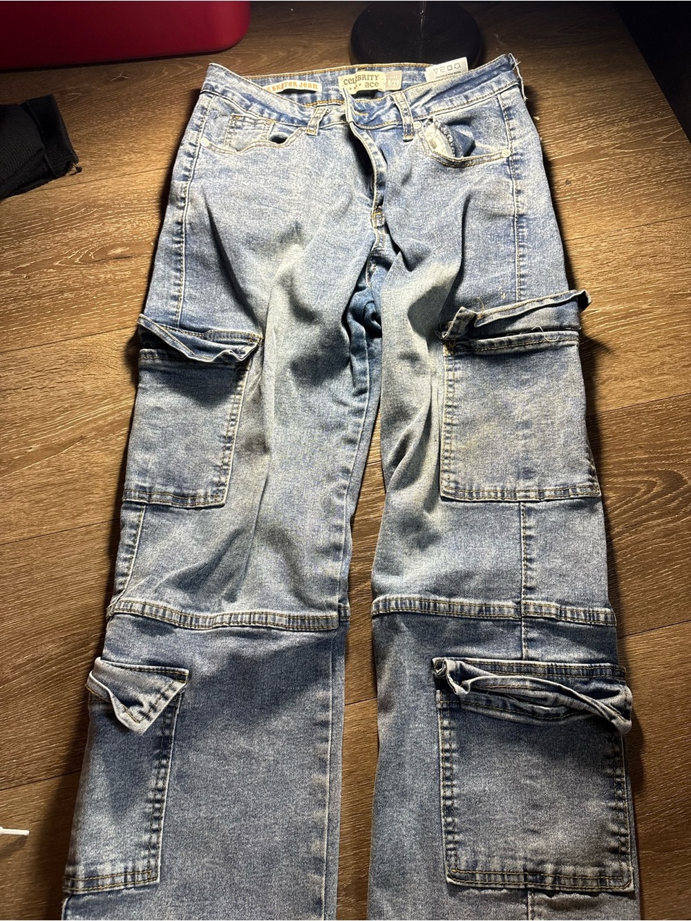 Light Blue Cargo Jeans for Men - Classic Utility Style